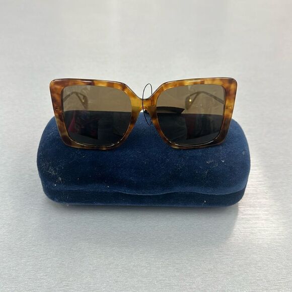 GUCCI GG0435SA Sunglasses Brown X Gold authentic Women - Picture 1 of 7